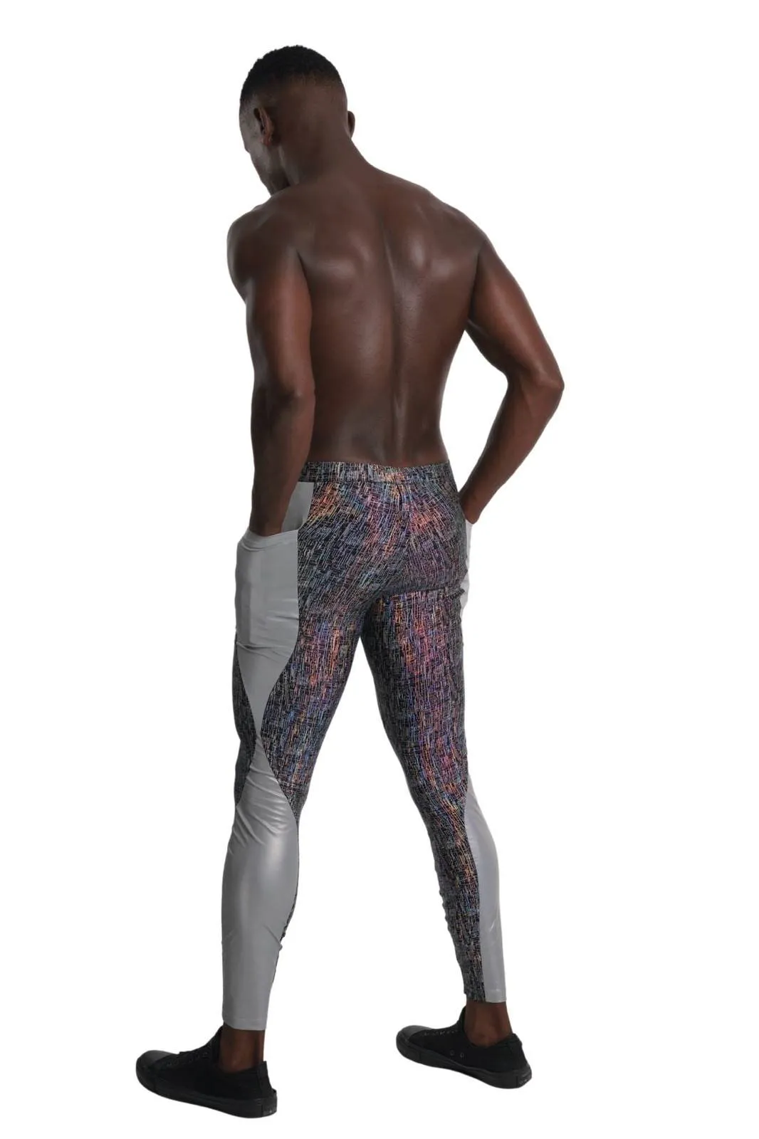 Matrix Holographic Silver Meggings