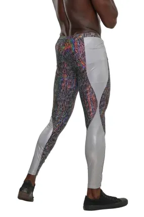 Matrix Holographic Silver Meggings