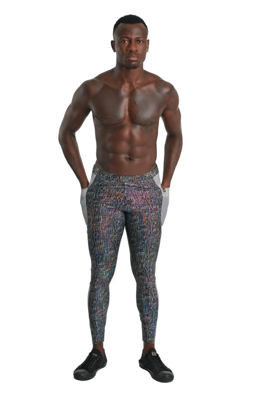 Matrix Holographic Silver Meggings