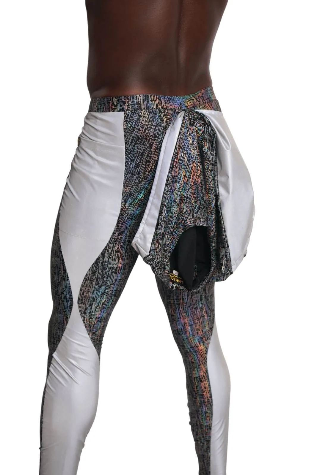 Matrix Holographic Silver Meggings