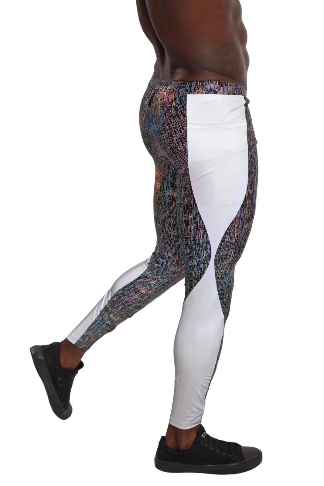 Matrix Holographic Silver Meggings