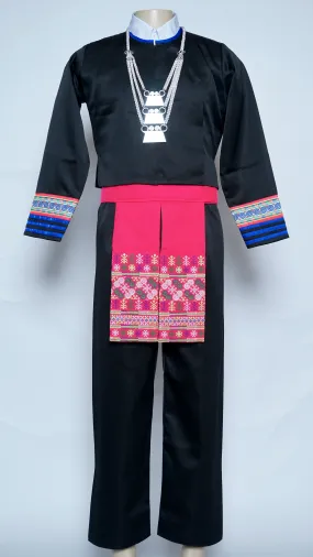 Men Hmong Txaij Set-Pink Trim