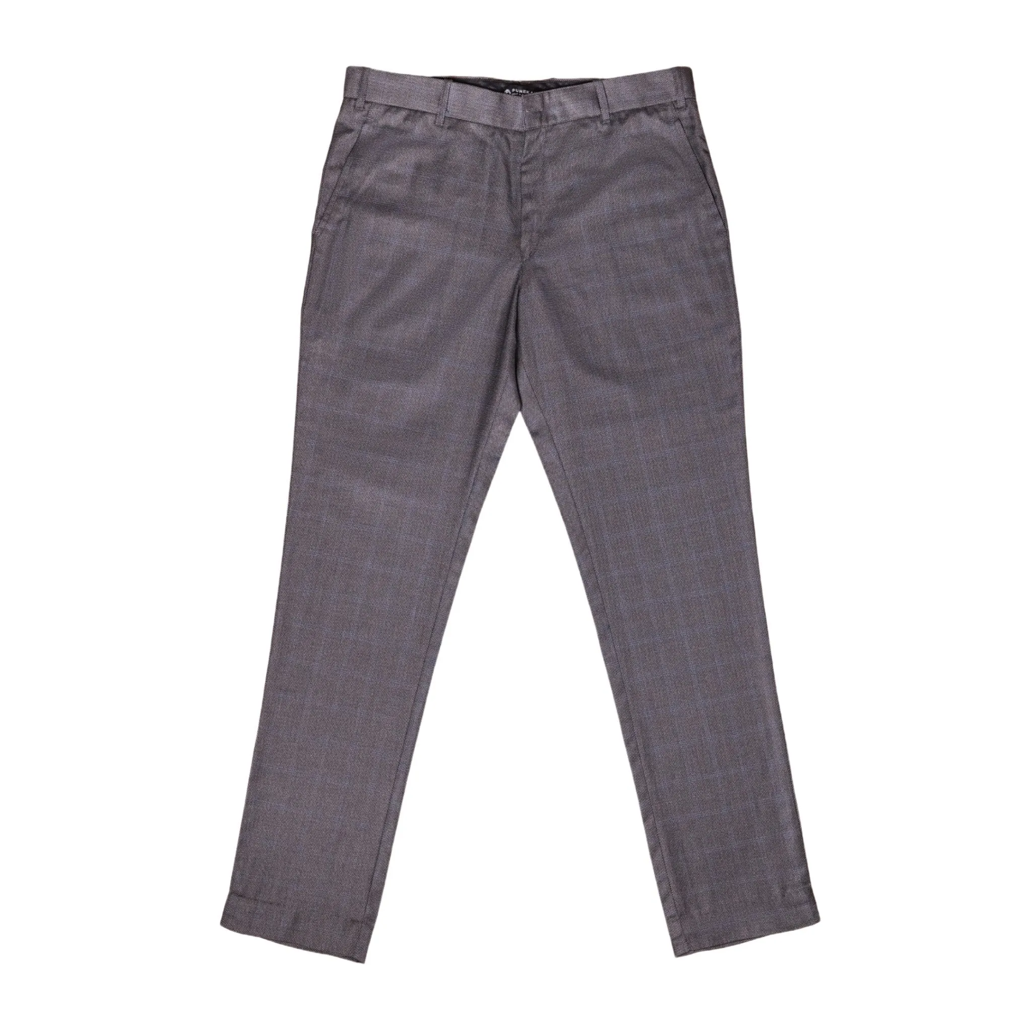 Metal Grey color check blend cotton trousers pant for men