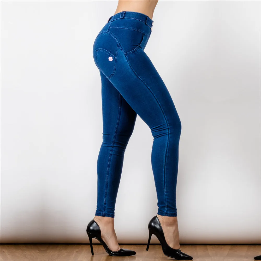 Middle Waist Dark Thread Dark Blue Jeans