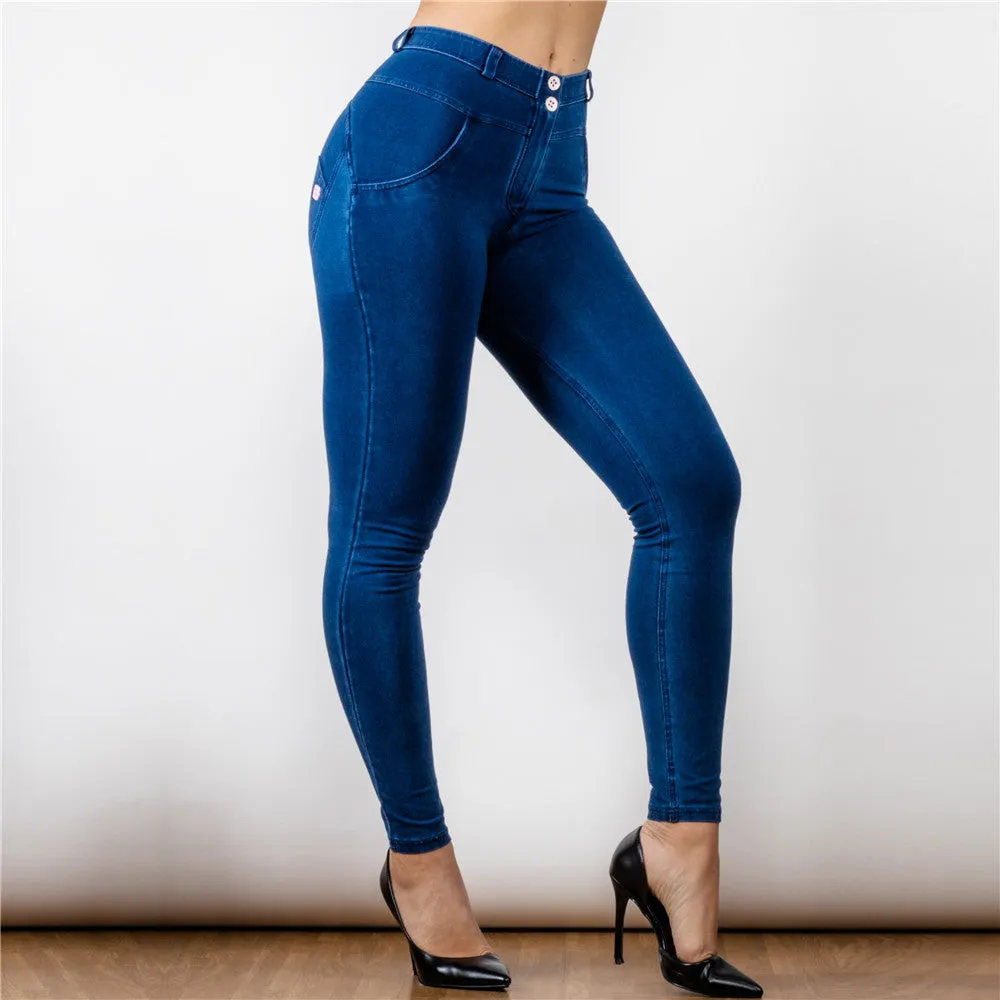 Middle Waist Dark Thread Dark Blue Jeans