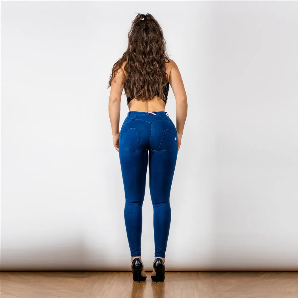 Middle Waist Dark Thread Dark Blue Jeans