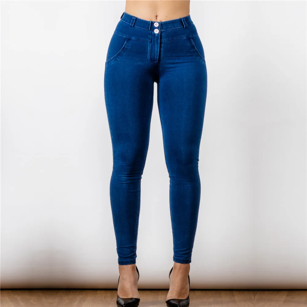 Middle Waist Dark Thread Dark Blue Jeans