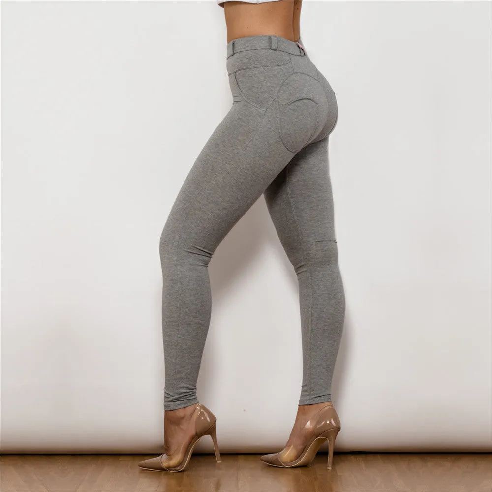 Middle Waist Grey Knitted Leggings