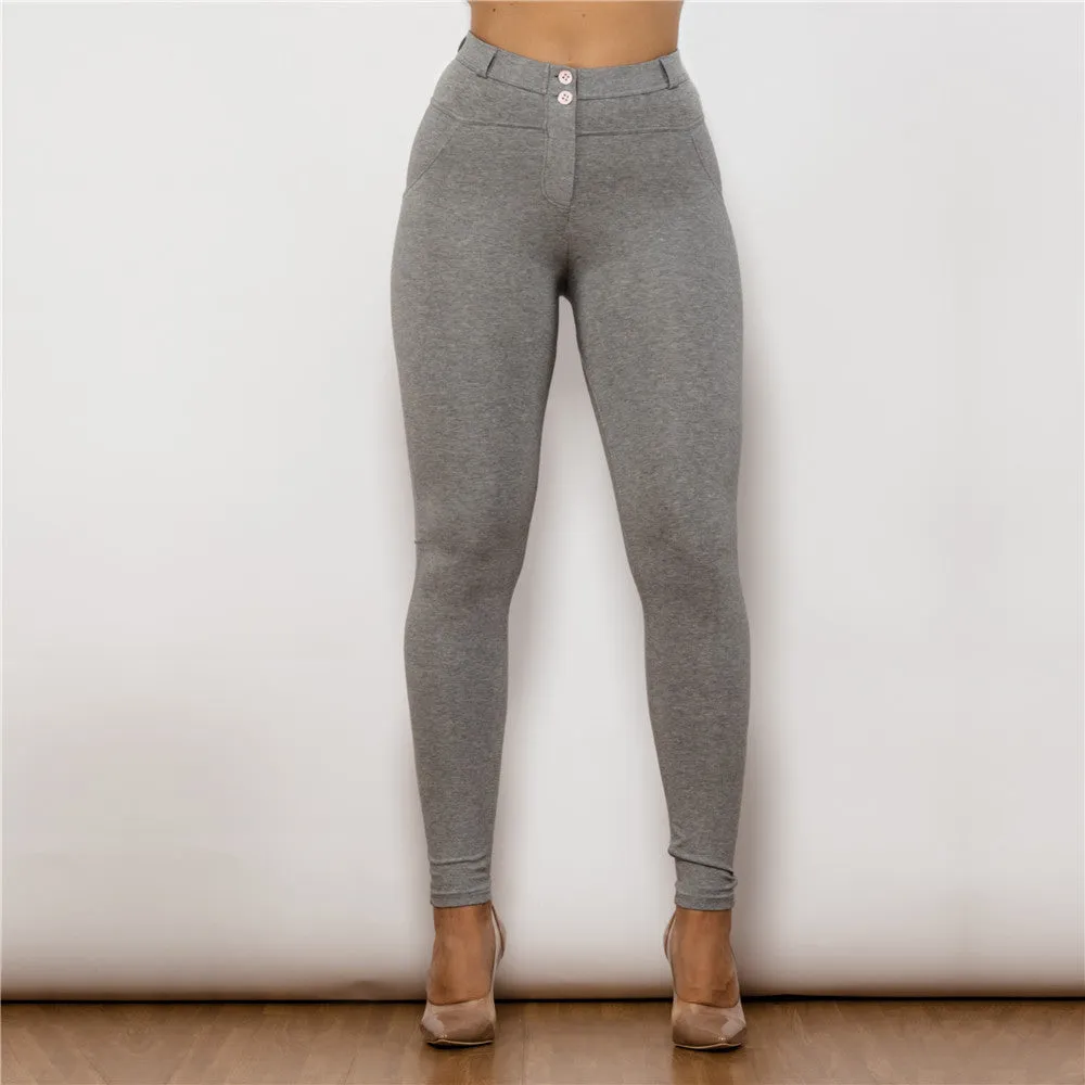 Middle Waist Grey Knitted Leggings