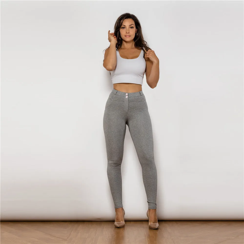 Middle Waist Grey Knitted Leggings