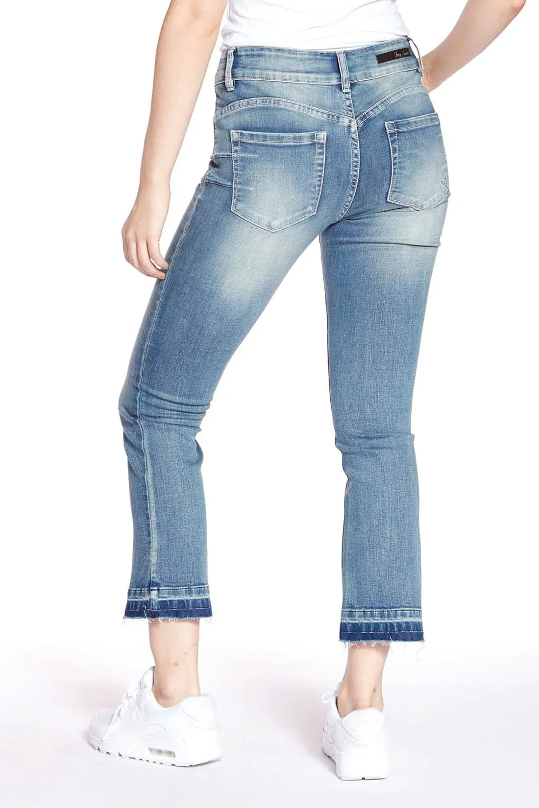 MIMI - Cropped Slim Flare Jean - Vintage Light Blue Wash