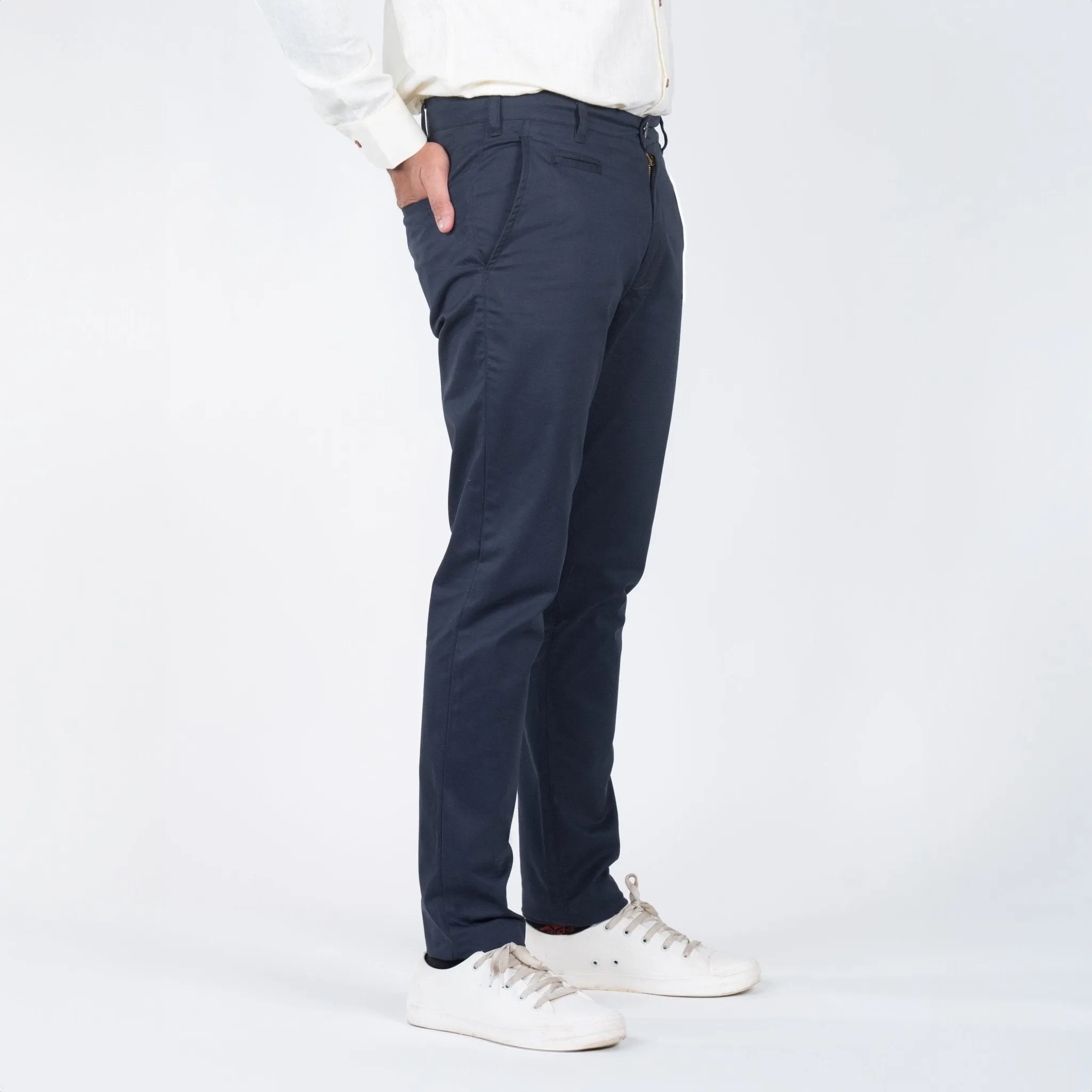 Navy Blue Color Cotton Trouser Pants for Men