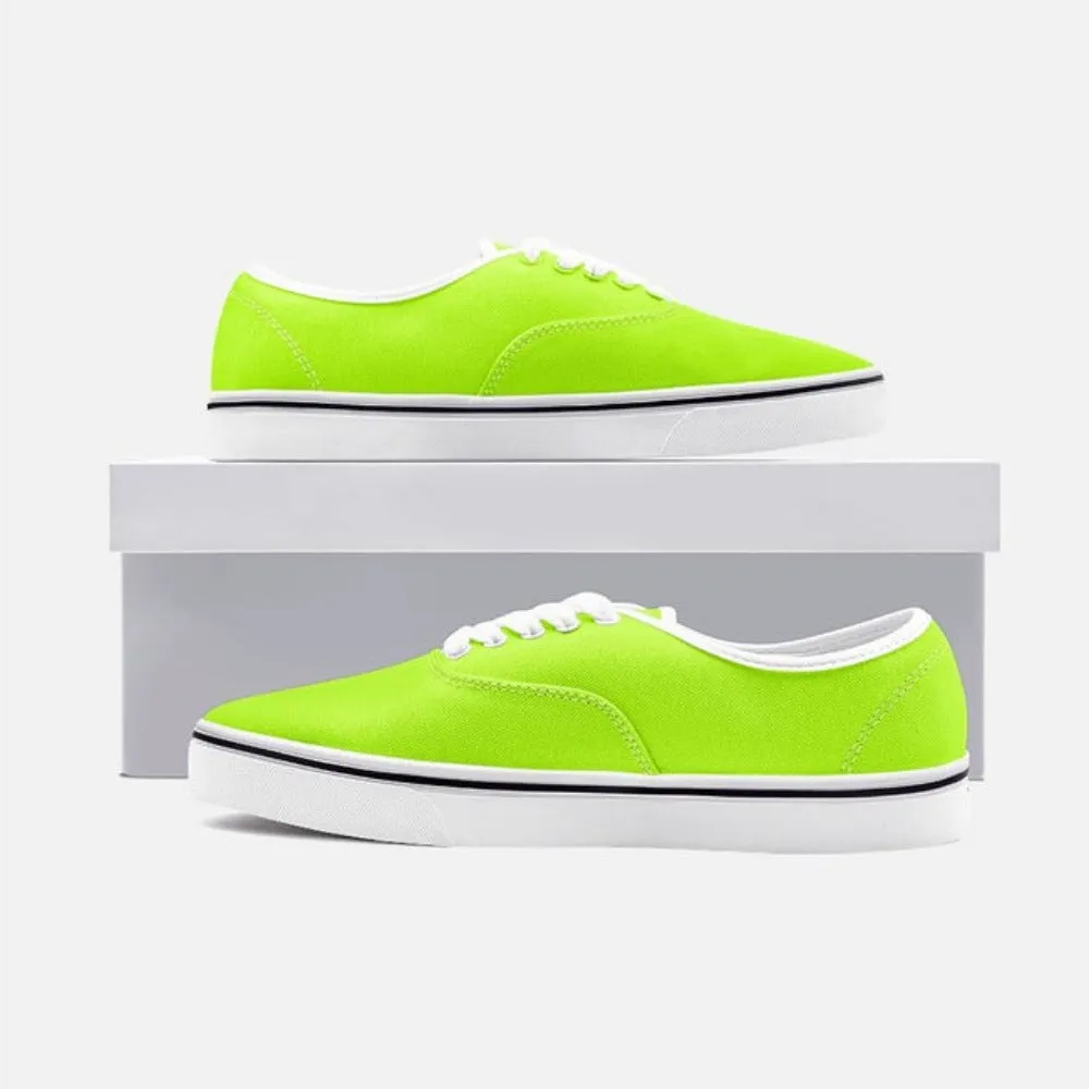 Neon Green Unisex Canvas Sneakers