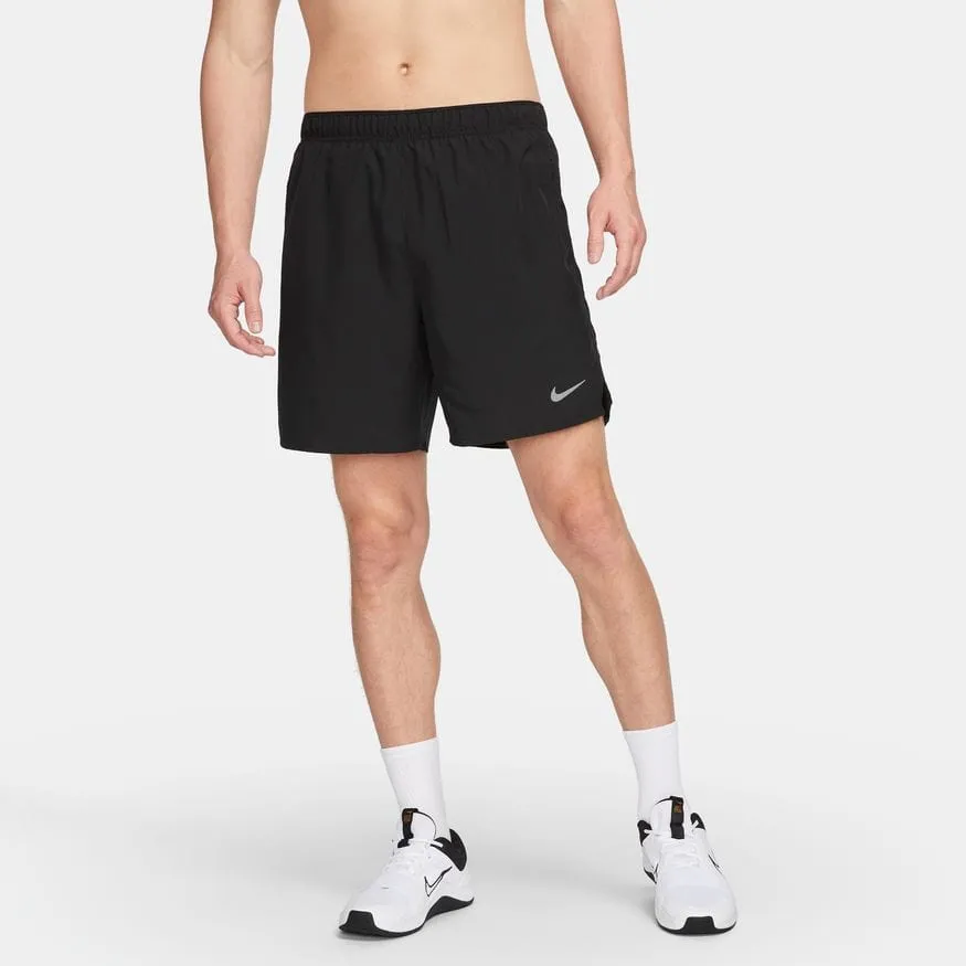 NIKE MEN'S DRI-FIT CHALLENGER 7 BRIEF-LINED BLACK RUNNING SHORTS