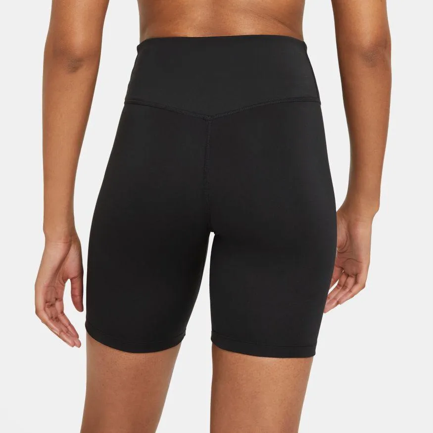 NIKE WOMEN'S ONE MID-RISE 7 BLACK BIKE SHORTS