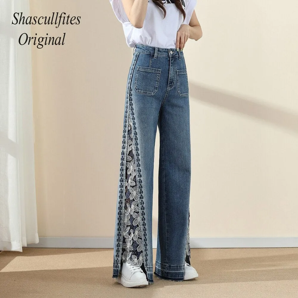 Original High Waist Loose Women Fitting Pants Wide Leg Jeans Straight Baggy Jeans