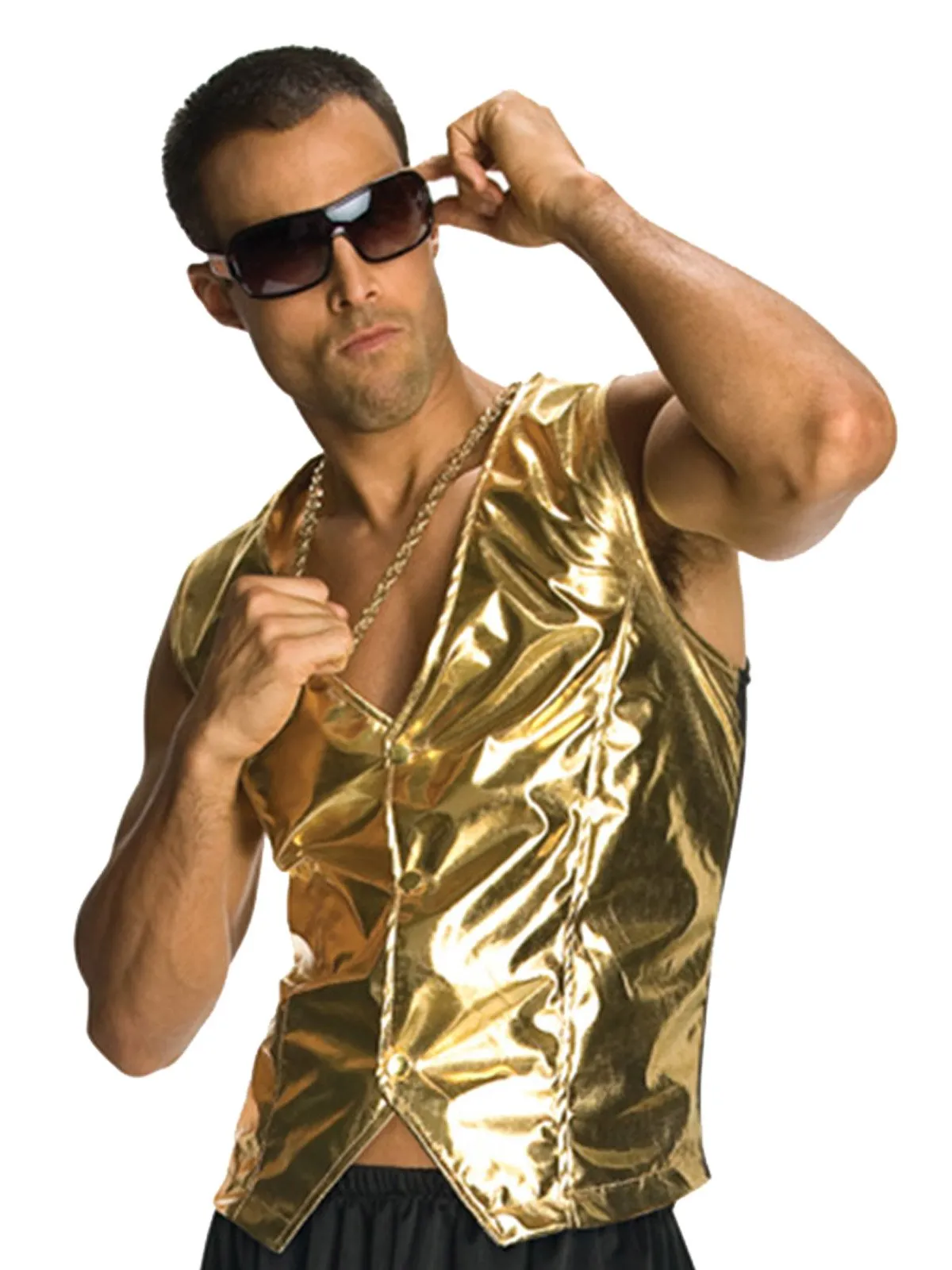 Rapper Gold Vest for Adults