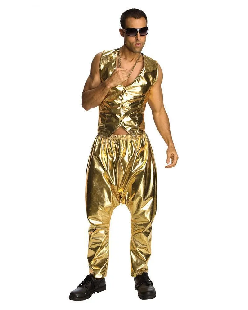 Rapper Gold Vest for Adults