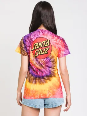 SANTA CRUZ CLASSIC DOT TIE DYE T-SHIRT  - CLEARANCE