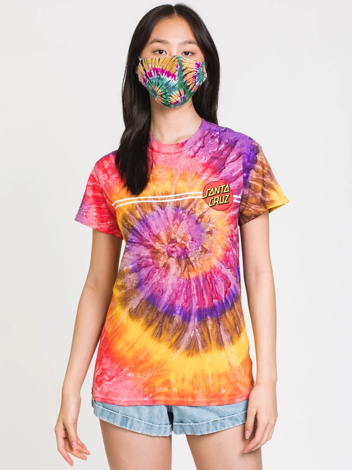 SANTA CRUZ CLASSIC DOT TIE DYE T-SHIRT  - CLEARANCE