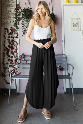 Slit High Waist Wide Leg Pants