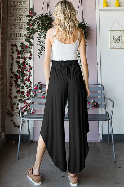 Slit High Waist Wide Leg Pants