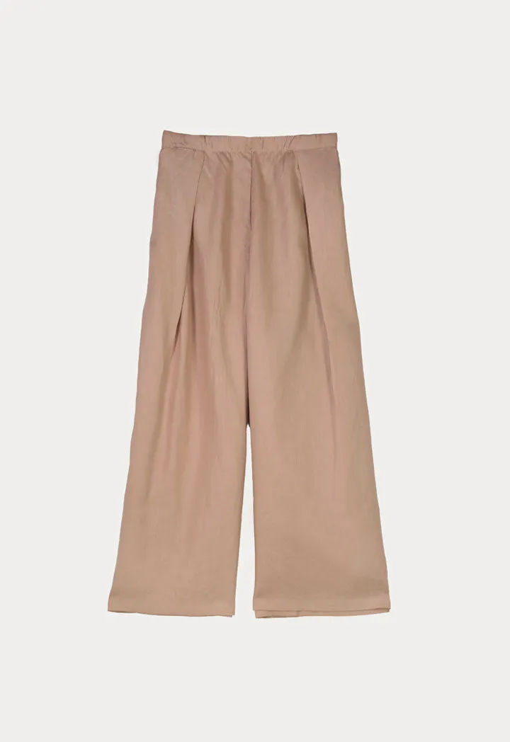 Solid Color Linen Wide Leg Pants