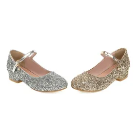 Sparkling Sequins Mary Janes Low Heels Women's Pumps