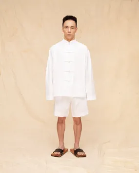 Tang Suit Pendek (White Cotton)