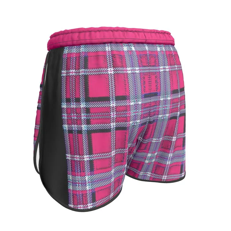 TRP Twisted Patterns 06: Digital Plaid 01-04A Ladies Designer Running Shorts