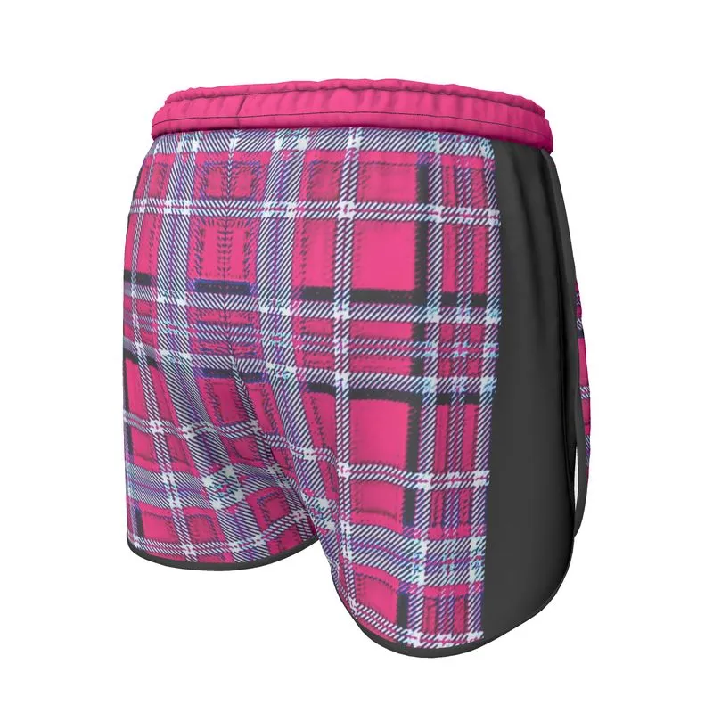 TRP Twisted Patterns 06: Digital Plaid 01-04A Ladies Designer Running Shorts