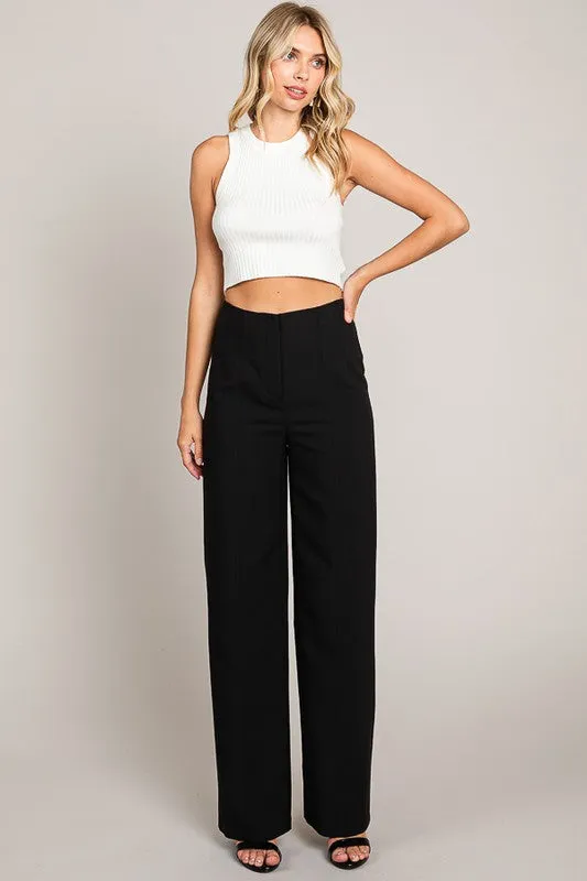 Twill Wide Leg Trousers