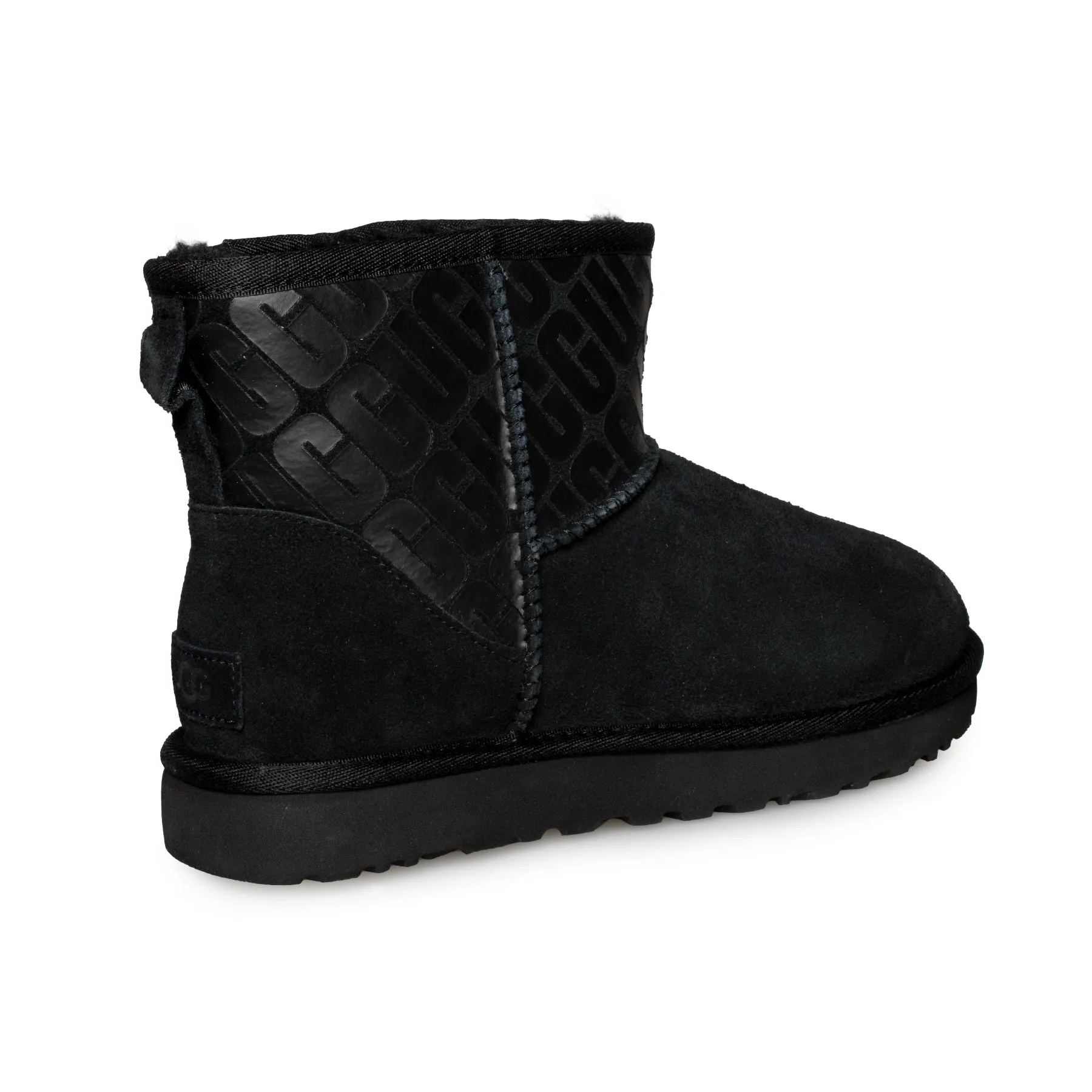 UGG Classic Mini II UGG Logo Black Boots - Women's