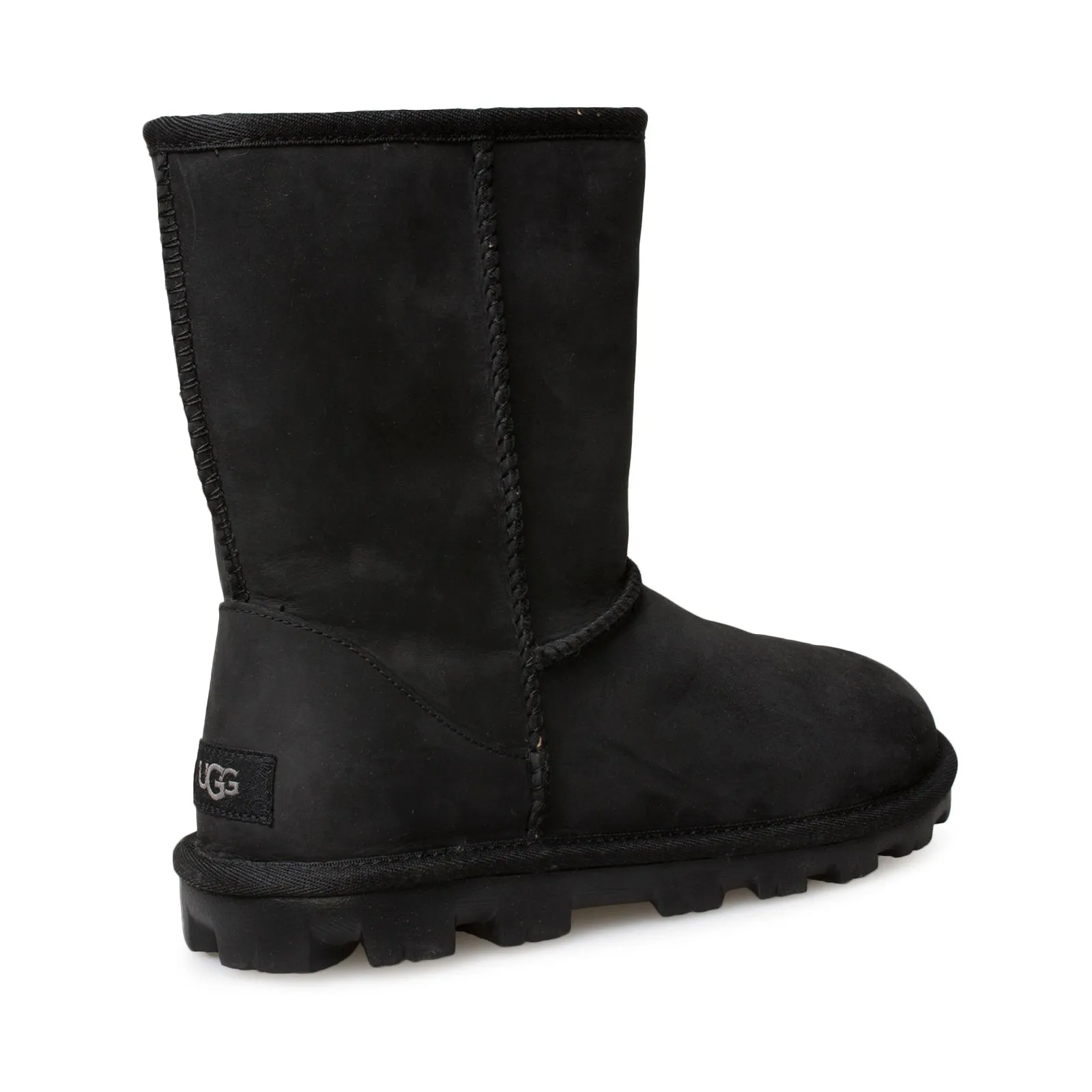 UGG Essential Short Leather Black Boots - Women's