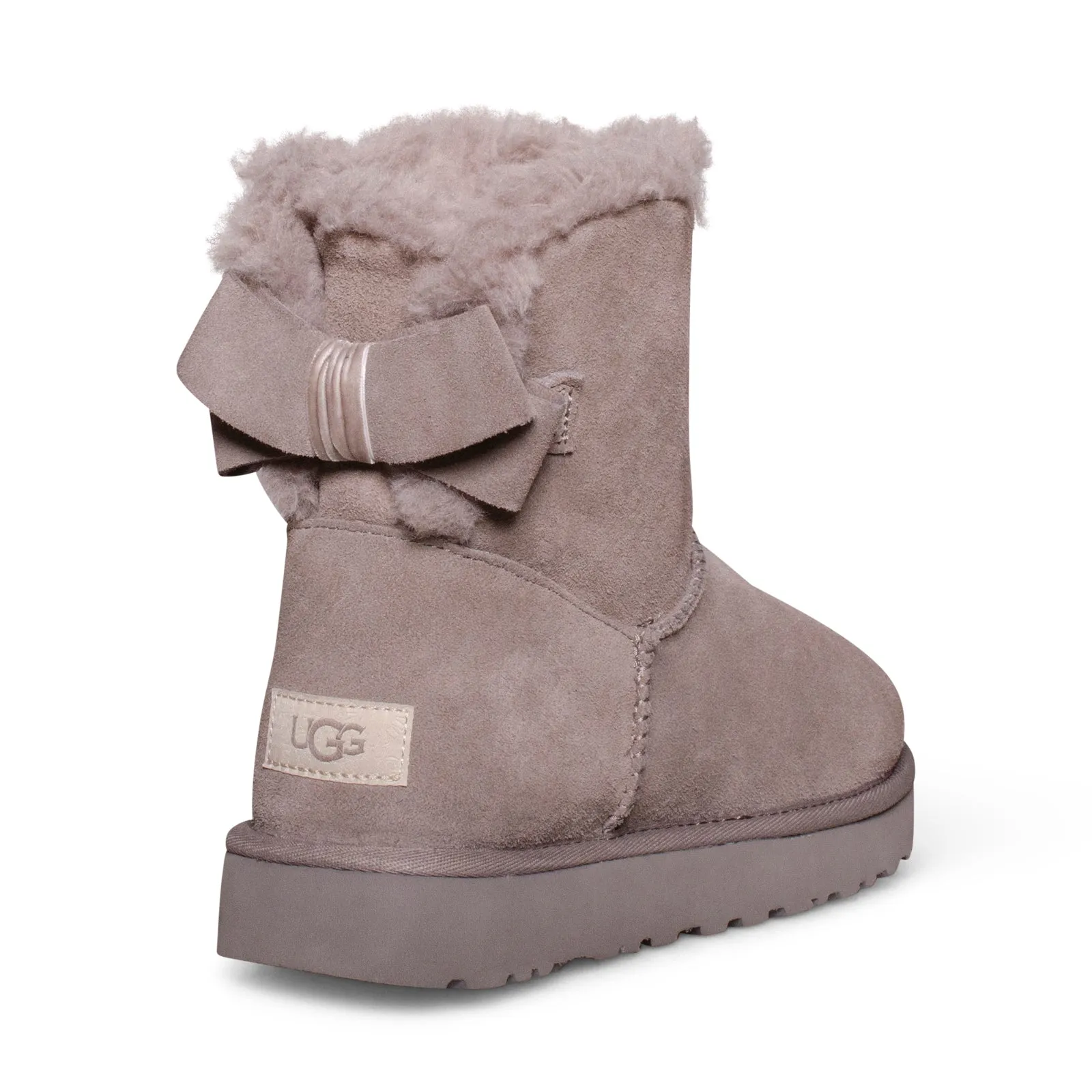 UGG Mini Bailey Suede Bow Smoke Plum Boots - Women's