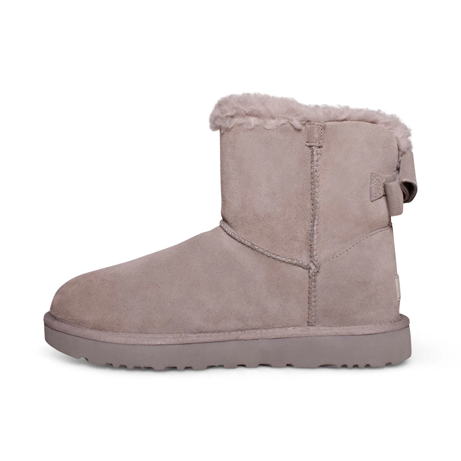 UGG Mini Bailey Suede Bow Smoke Plum Boots - Women's