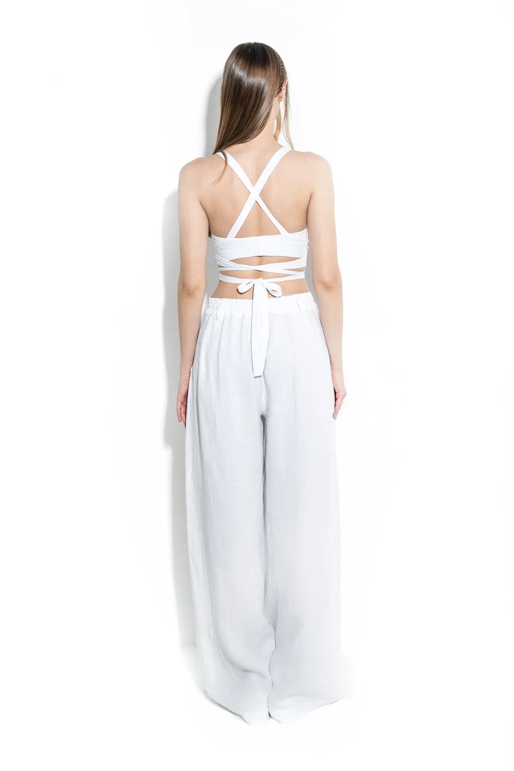 Volume linen pants