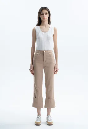 Wide Folded Solid Pants