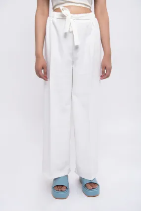 WIDE LEG BELTED TROUSERS