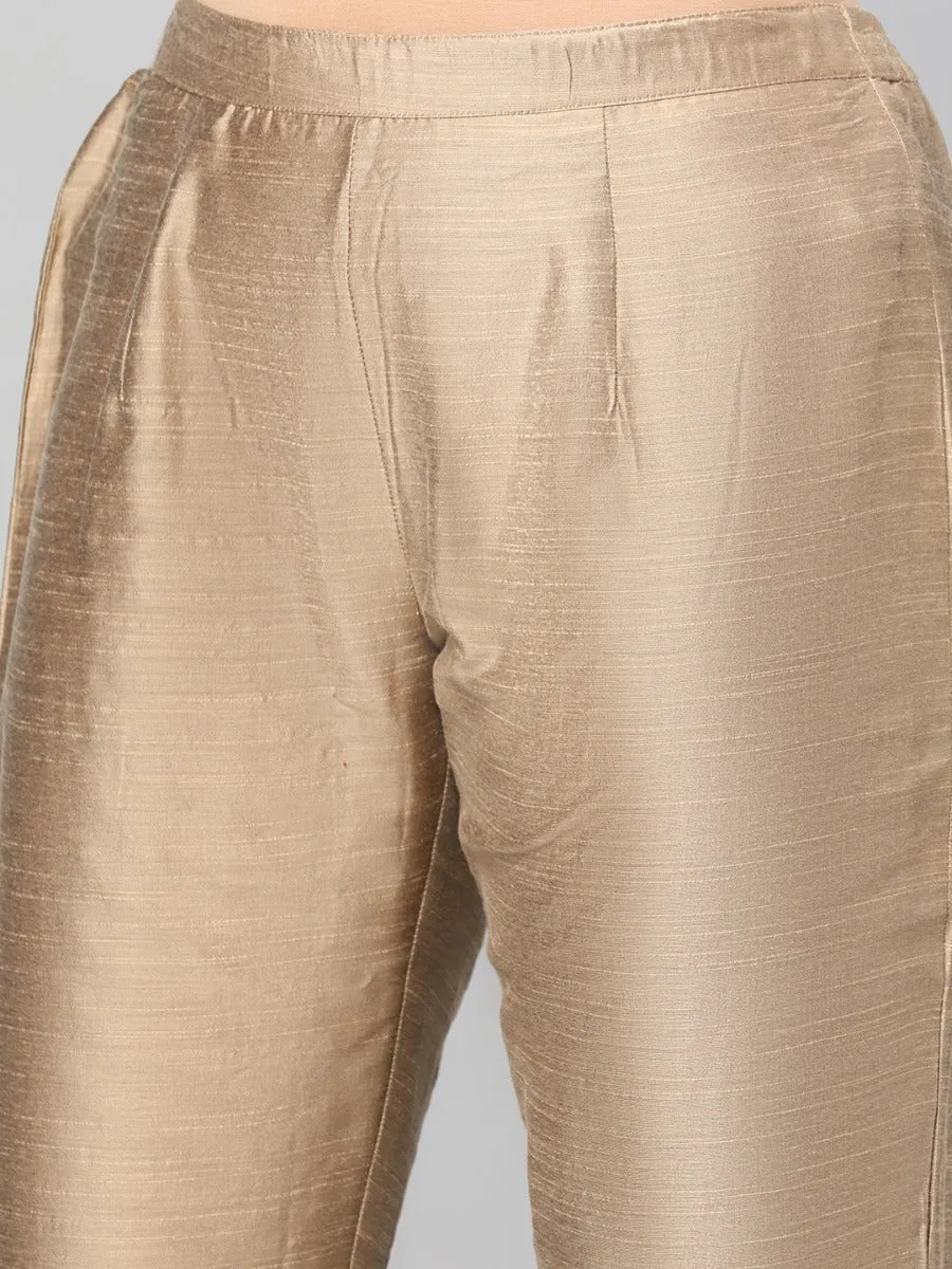 Women Beige Solid Trouser