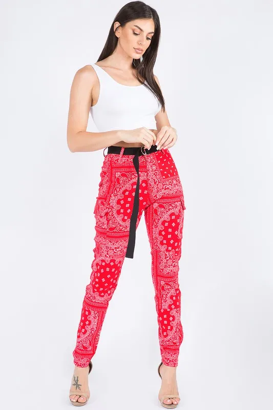 Women's Bandana Print Jogger Pants