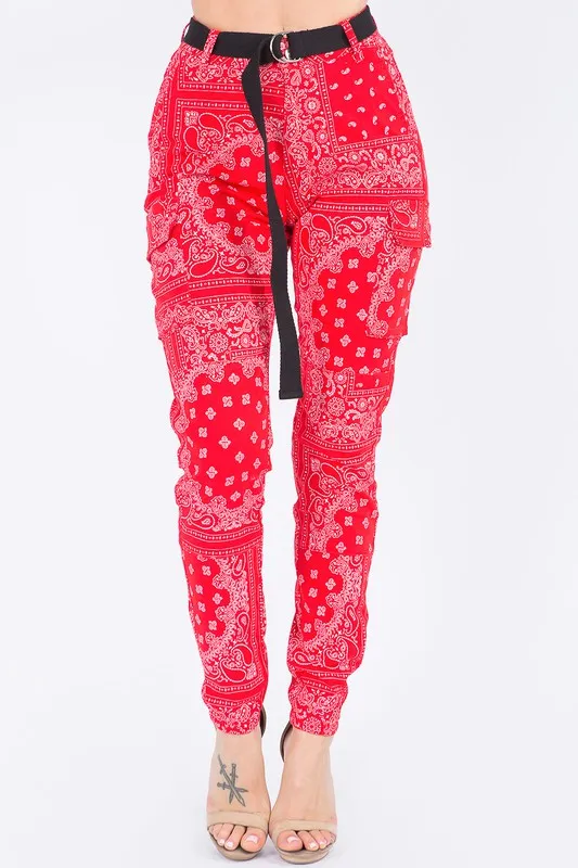 Women's Bandana Print Jogger Pants