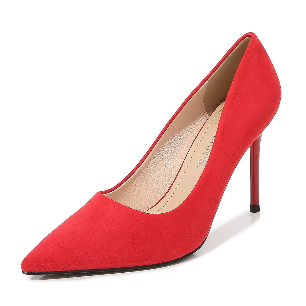 Women's Pointed Toe Shallow Stiletto Heel Pumps