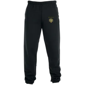 Yahuah-Tree of Life 01 Men's Designer Joggers with Pockets (Black/True Navy)