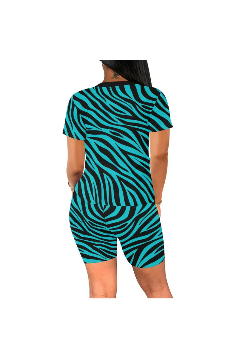 zebra Yoga Set Waist Band Women's Short Yoga Set (Sets 03)